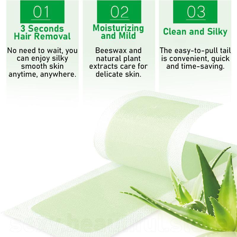 Buy 20 Take 20=40pcs Hair Removal Wax Strips Papers Calf Underarm Arm One-Time Quick Hair Removal Wax Double Tape